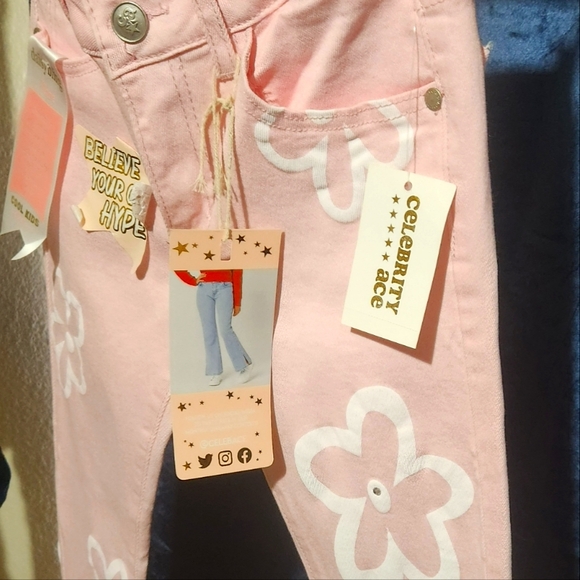 Pink ivy Celebrity Ace Stretchy Denium Flare Pink Girls Jeans Size 10. - Picture 4 of 6